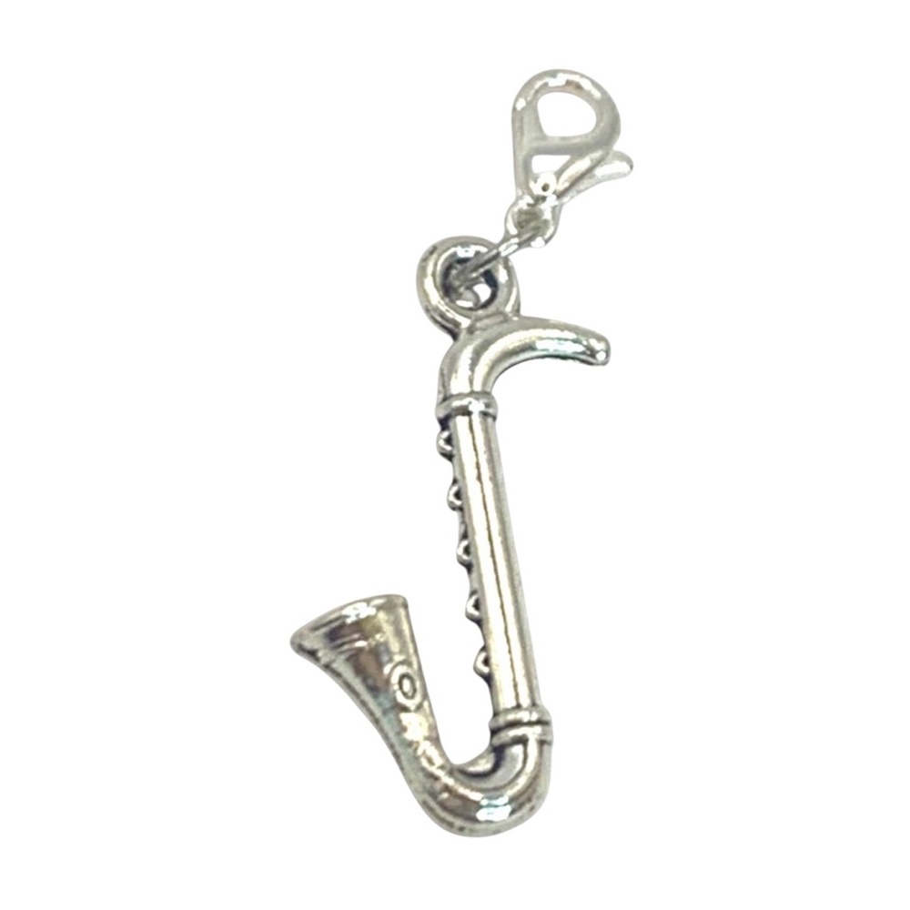 Silver Saxophone Charm Pendant